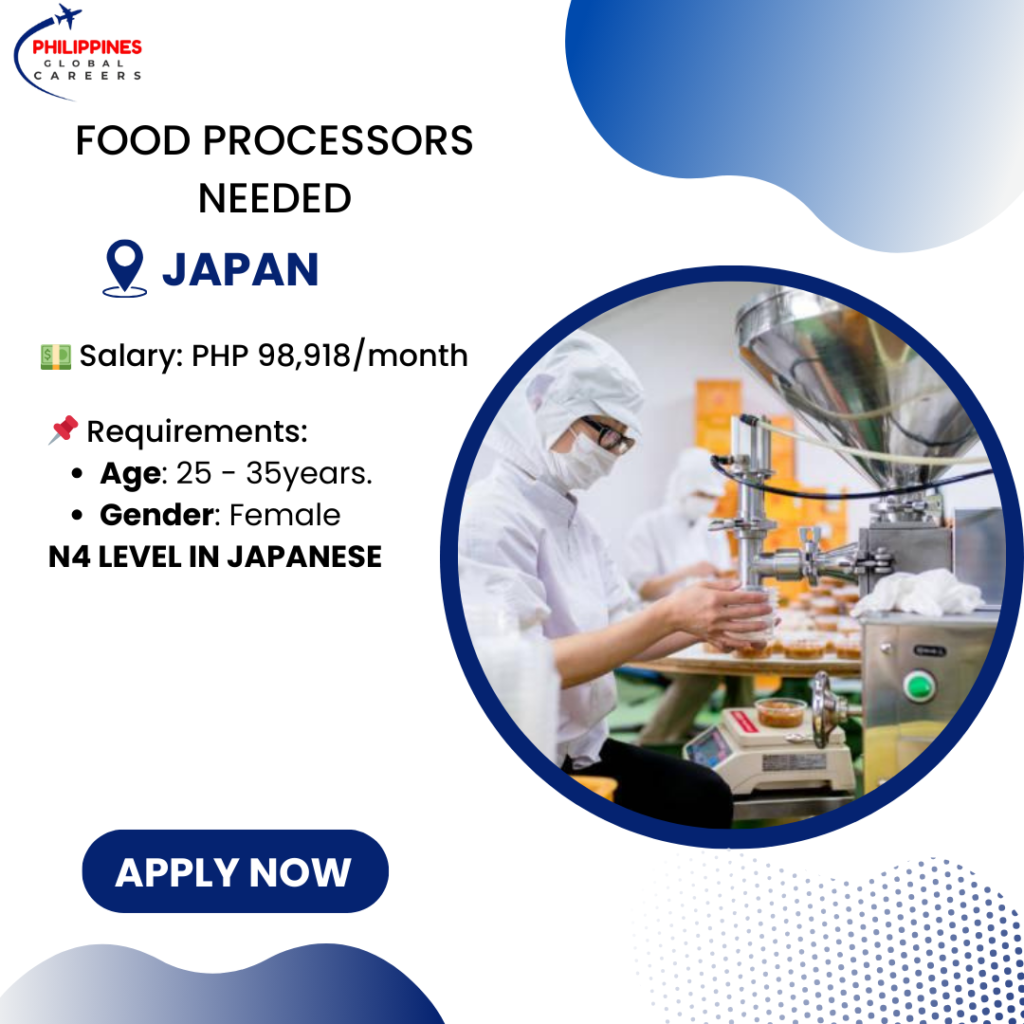 Food Processor Job Vacancies in Japan