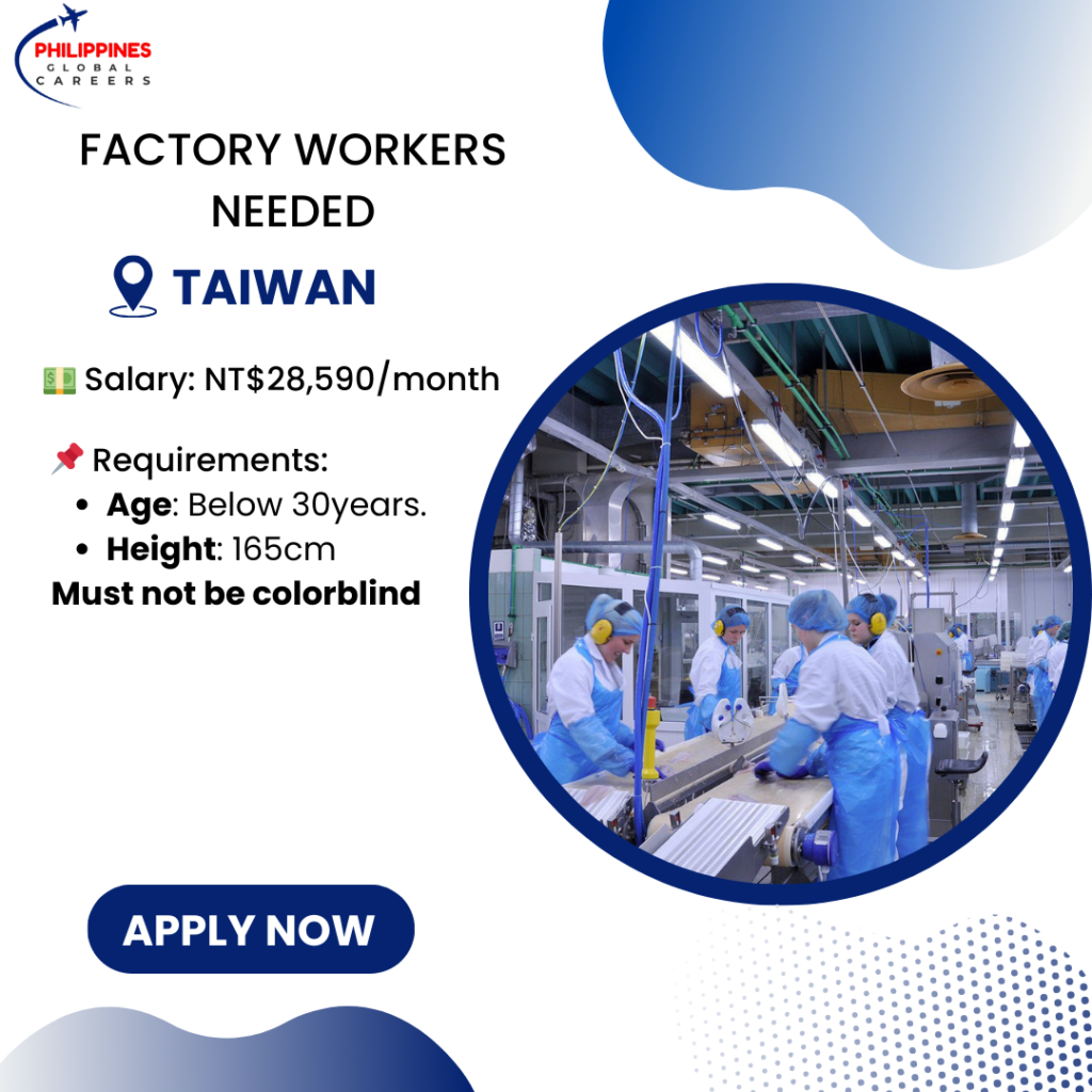 Factory Worker Position in Taiwan